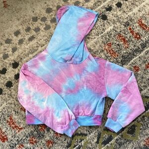Girls Cotton Tie Dye Hoodie Pullover Sweater Blue size Small